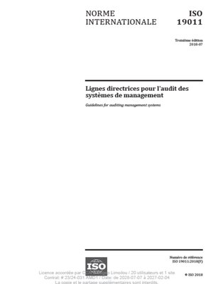 cover image of Norme internationale ISO 19011